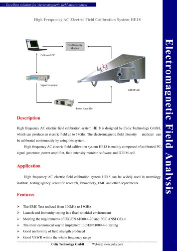 High Frequency AC Electric Field Calibration System HE18