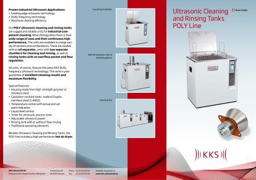 KKS Ultrasonic Cleaning and Rinsing Tanks POLY Line