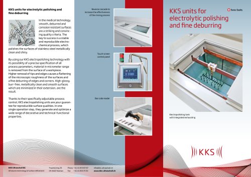 KKS units for electrolytic polishing and fine deburring