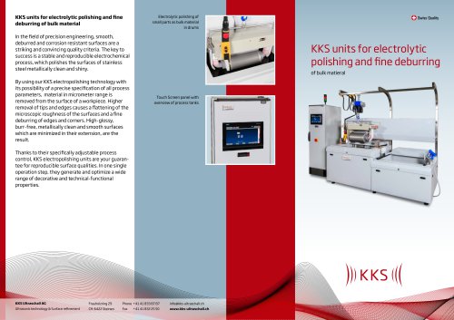 KKS units for electrolytic polishing and fine deburring of bulk matieral