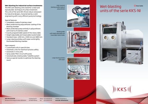 KKS Wet-blasting Swiss Quality units of the serie KKS-NI