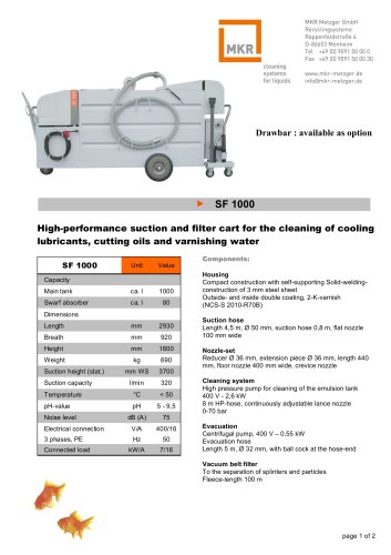 Suction and Filter Cart SF 1000