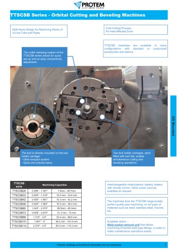 Orbital Cutting and Beveling Machines -TTSCSB Series - 