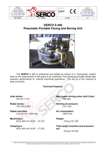 Pneumatic portable Facing and Boring Unit - Serco S400