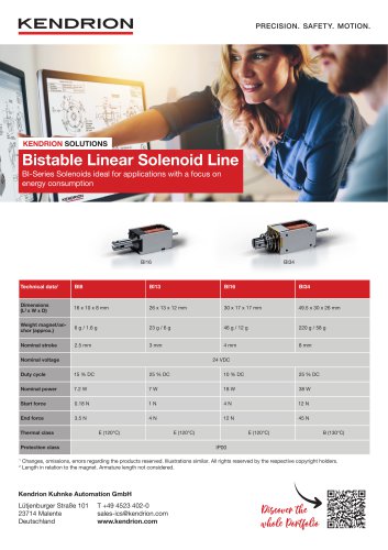 Bistable Linear Solenoid Line