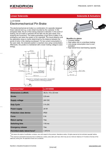 Datasheet | Emergency solenoid arrestor