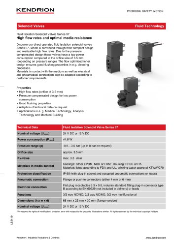 Fluid Isolation Valve Series 97