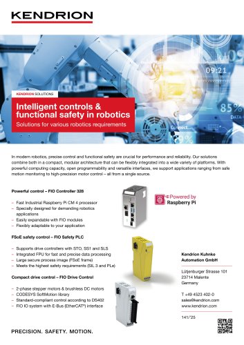 Intelligent controls & functional safety in robotics