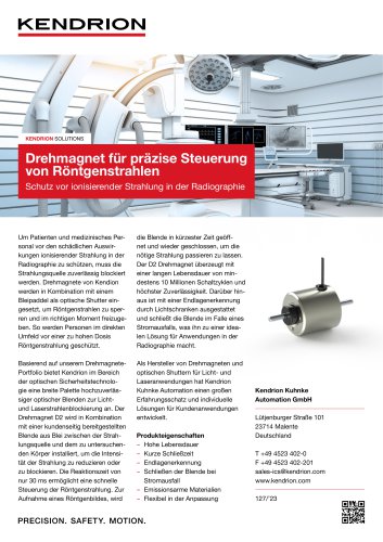 Rotary Solenoid - X-ray control