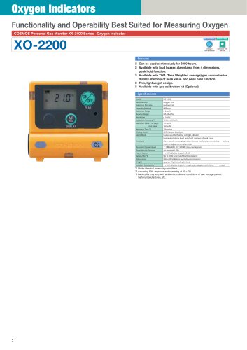 XO-2200 - diffusion type personal gas monitor for Oxygen