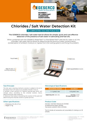 Chlorides / Salt Water Detection Kit