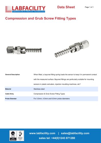 Compression and Grub Screw Fitting Types