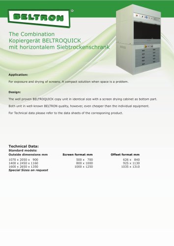 copying unit BELTROQUICK with horizontal Screen drying cabinet