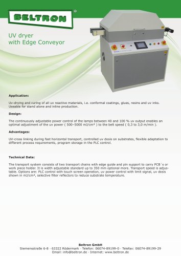 UV dryer with Edge Conveyor