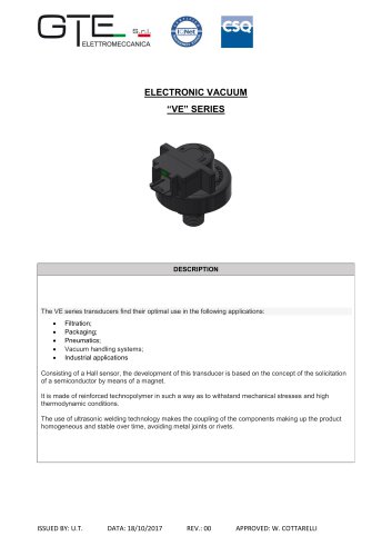 ELECTRONIC VACUUM “VE” SERIES