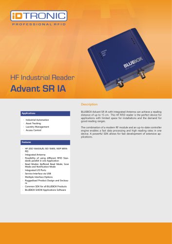 RFID Industrial Readers | BLUEBOX Advant SR IA