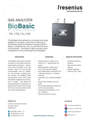BioBasic Biomethane Data Sheet