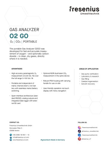 O2GO Oxygen Analyzer Data Sheet