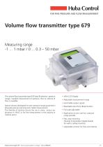 Volume flow transmitter 679 -1 ... 1 mbar / 0 ... 0.3 – 50 mbar - 1