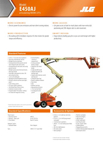 JLG E450AJ Articulating Electric Boom Lift