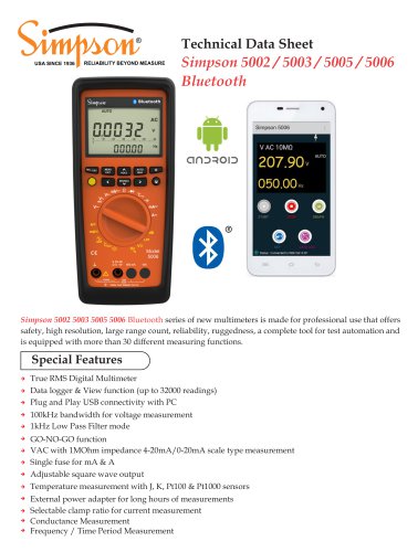 Simpson 5002 / 5003 / 5005 / 5006 Bluetooth