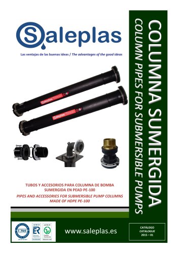 PIPES AND ACCESSORIES FOR SUBMERSIBLE PUMP COLUMNS MADE OF HDPE PE-100