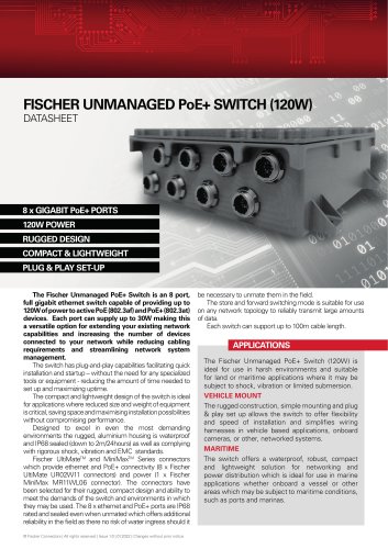 Fischer Unmanaged PoE+ Switch (120 W)