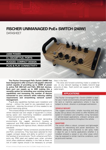 Fischer Unmanaged PoE+ Switch (240 W)