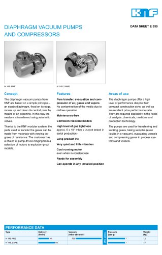 DIAPHRAGM VACUUM PUMPS AND COMPRESSORS