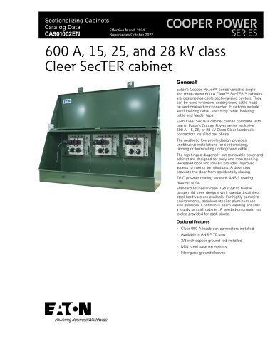 600 A, 15, 25, and 28 kV class Cleer SecTER cabinet