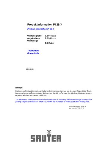 PI 29.3Tool holders for star turrets + Tooling for Disc-type and star turrets