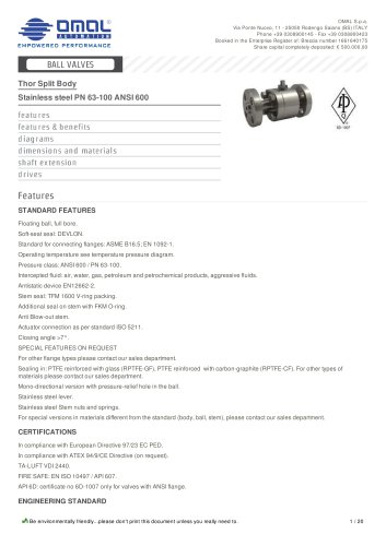 Stainless steel PN 63-100 ANSI 600