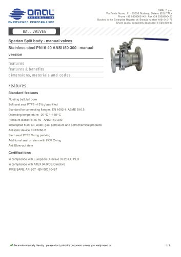 Stainless steel PN16-40 ANSI150-300 - manual version