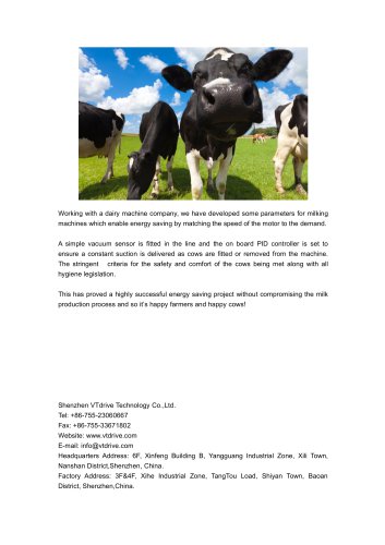 VTdrive - Energy Savings are on the dairy machine company