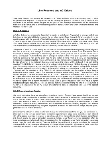 VTdrive Line Reactors and AC Drives