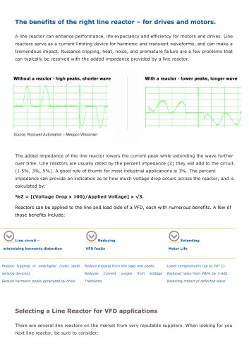 VTdrive Select a Line Reactor for Variable Speed Drive(VSD)