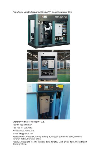 VTdrive Variable Frequency Drive (VVVF) for Air Compressor