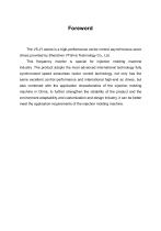 VTdrive VY-JY Cabinet Type Injection Molding Machine Variable Frequency Drive(VFD) Manual-2