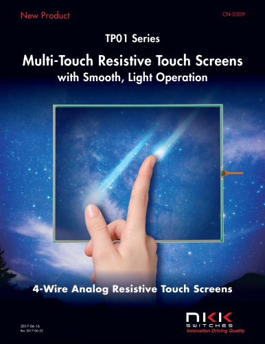 TP01 Series Multi-Touch Resistive Touch Screens with Smooth, Light Operation