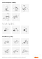Technopolymer connecting clamps and hinged joints for tubes - 3
