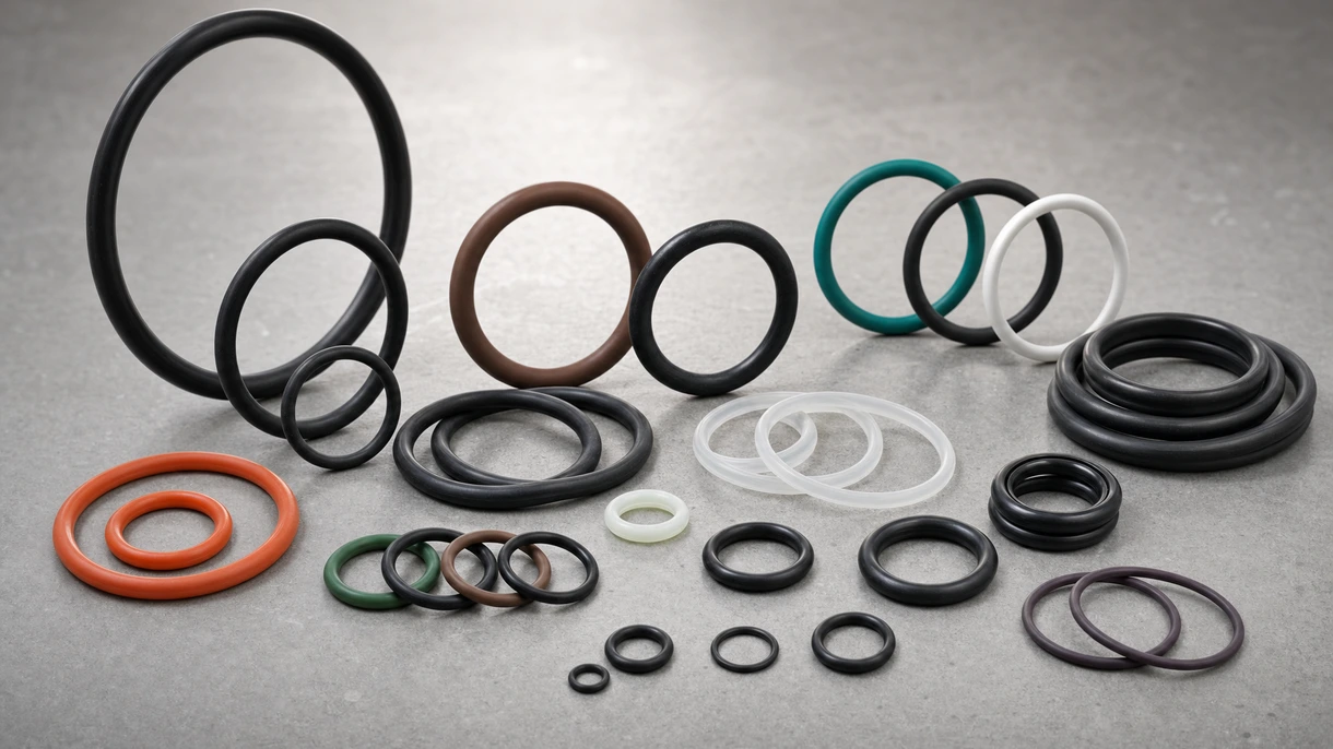 Técnico industrial a instalar um anel O-ring de nitrilo de alta resistência num corpo de bomba hidráulica maquinado com precisão durante a montagem.