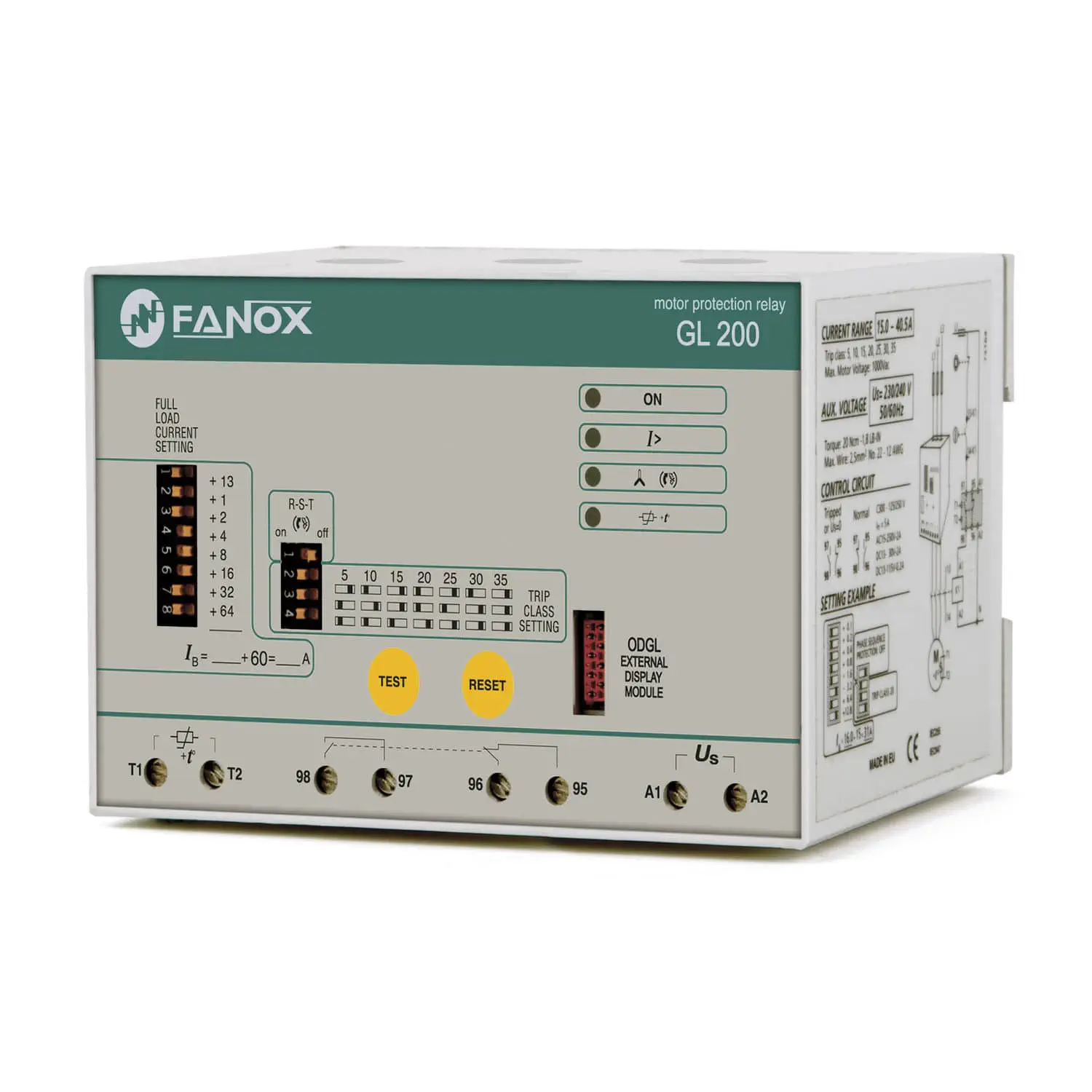 Relé controle tensão + fases, 2 canais • EUM200