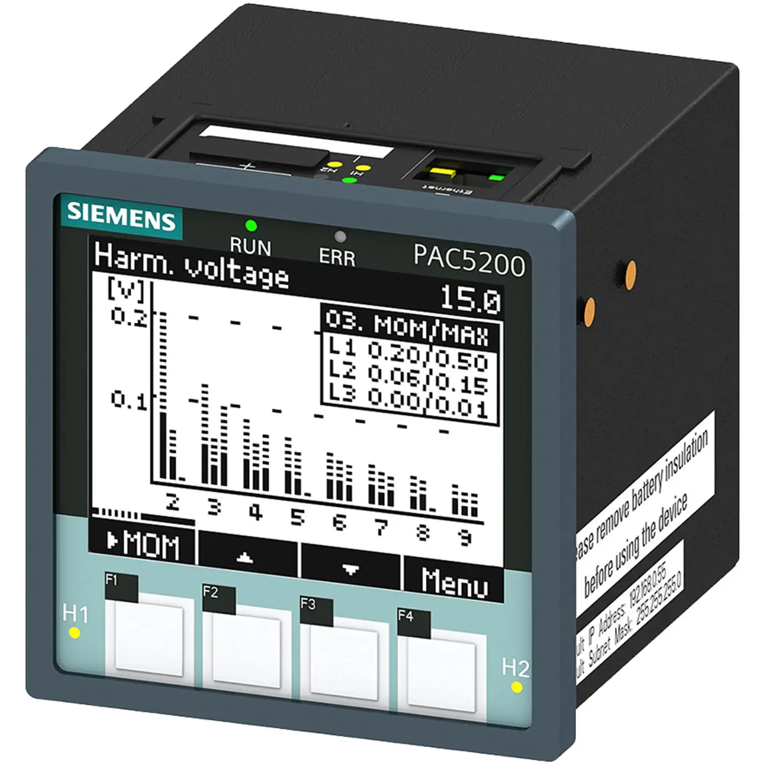 Instrumento de medição de qualidade da energia - 7KM PAC5200