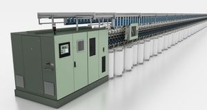 máquina de fiação com rotor