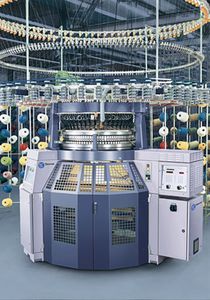 máquina de tricô de jersey simples
