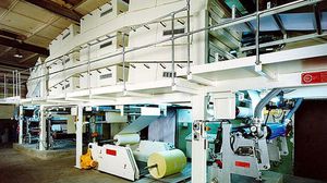 linha de produção de papel