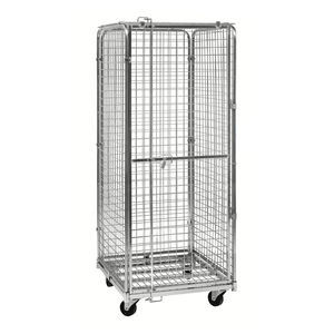 container aramado com rodas com prateleiras
