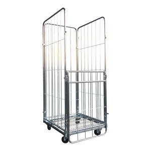 container aramado com rodas com prateleiras