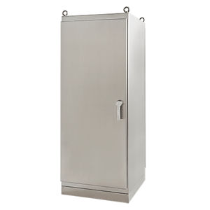 armário de armazenamento / com pés / com portas de bater / de duas portas