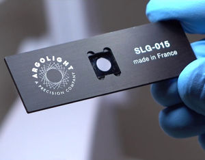 lâmina de microscópio de calibração 1